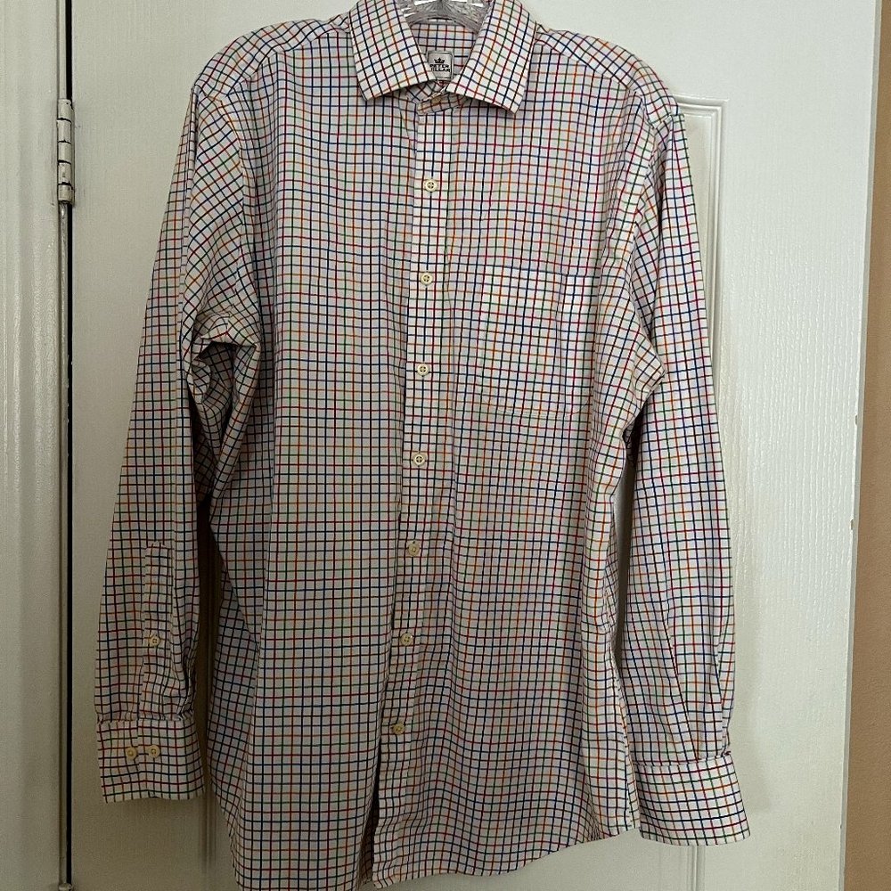 Peter Millar Nanoluxe Easycare 100% Cotton Long Sleeve Dress Shirt - Sz. LG